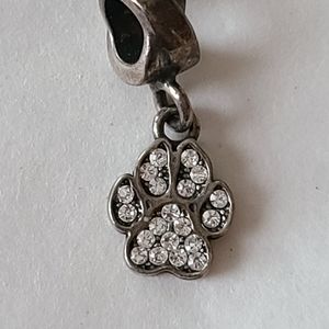 Michael Anthony Rhinestone Silver 925 Dog Paw Charm